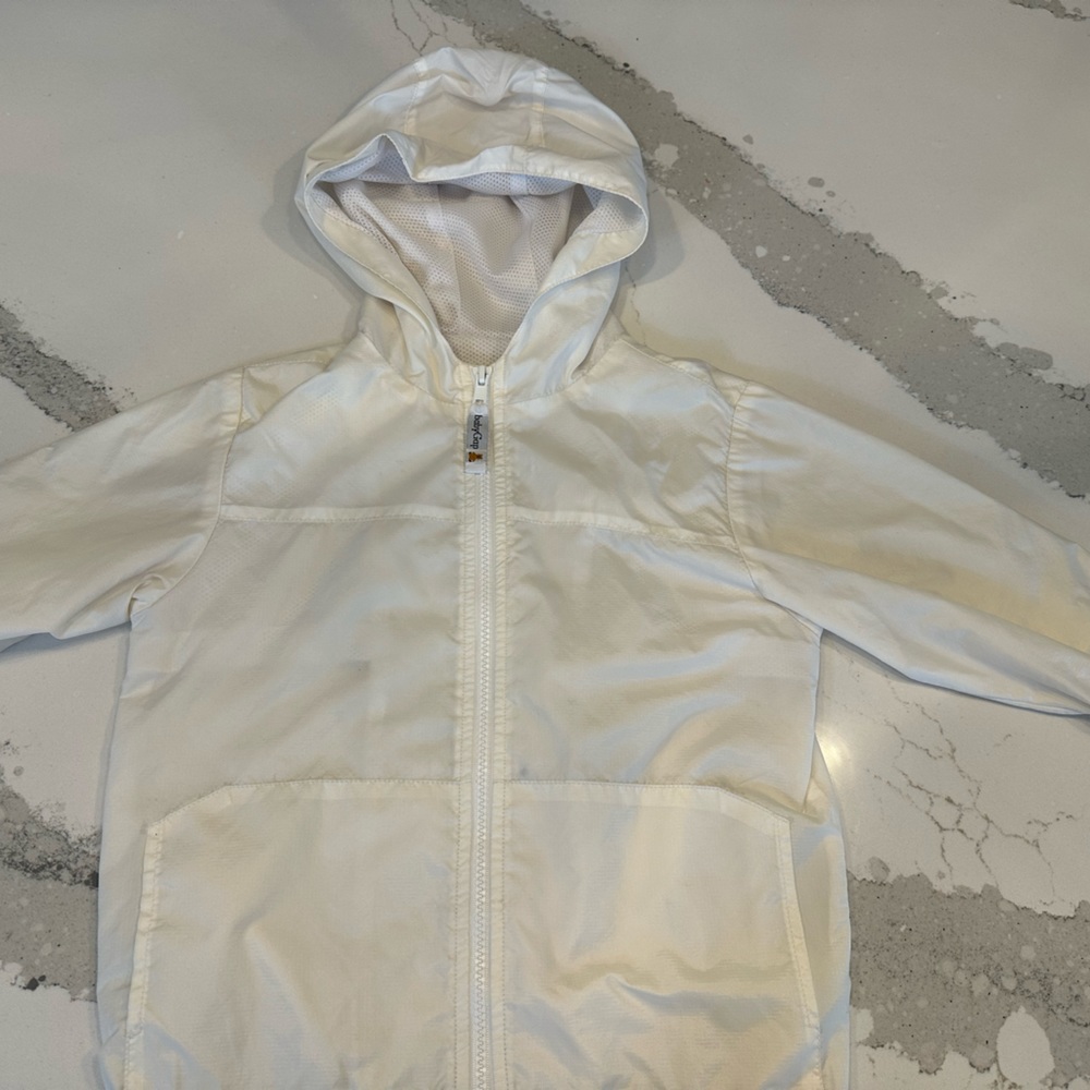 Baby Gap off white hooded windbreaker